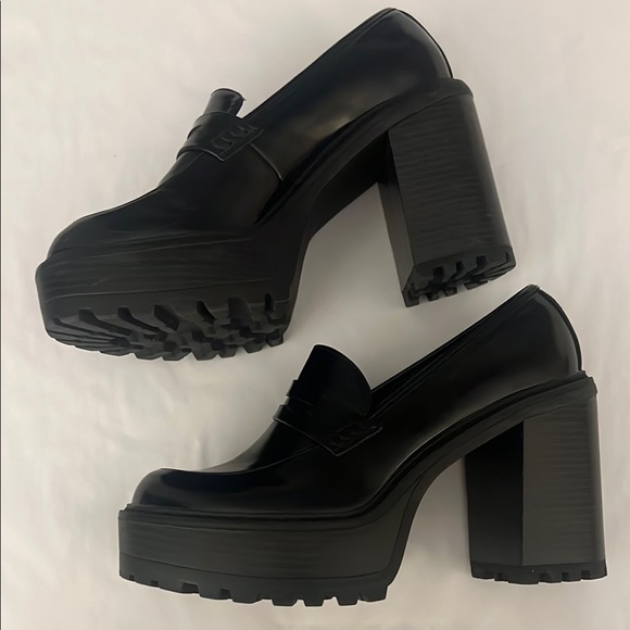 Black Platform Loafers - Picture 2 of 4